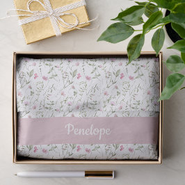 Rosa Wildblumen-Aquarell Seidenpapier
