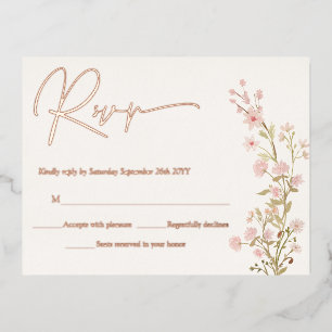 Rosa Wildblumen Garden UAWG Real Rose Folie Einladungspostkarte