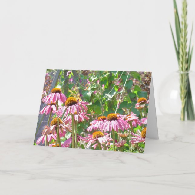 Rosa Wildblumen Karte (Vorderseite)