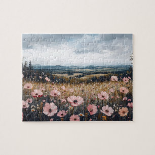Rosa Wildblumen Landschaft