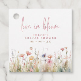 Rosa Wildblumen Liebe im Bloom-Brautparty Geschenkanhänger