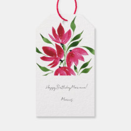 Rosa Wildblumen Lounge Wasserfarben Kunst, Dichtun Geschenkanhänger