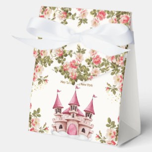 Rosa Wildblumen Märchenschloss Baby Shower Geschenkschachtel