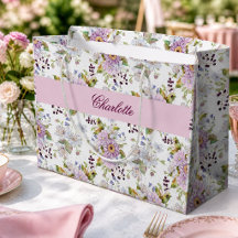 Rosa Wildblumen-Monogramm-Blumendesign