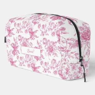 Rosa Wildblumentee Brautdusche Waschbeutel