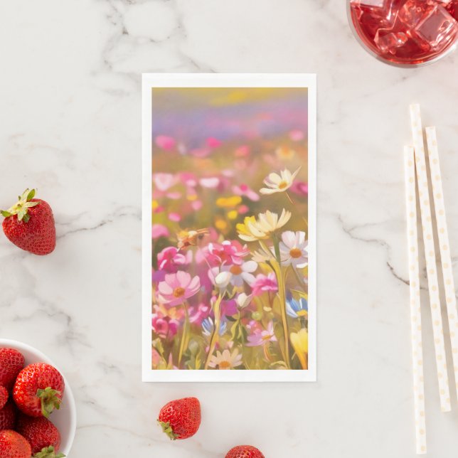 Rosa Wilde Blume Gelber Lavendel 2025 Serviette (Beispiel)
