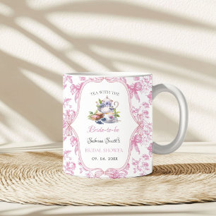 Rosa wilde Blumen-Teeparty-Brautabschiedsparty Kaffeetasse