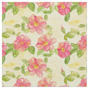 Rosa Wilde Rose Aquarellfarben Blume Gelb Stoff