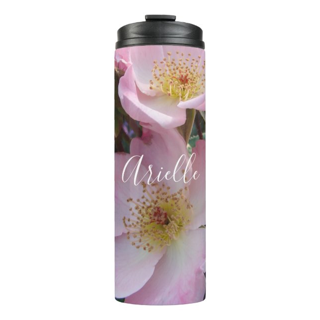 Rosa Wilde Rose Blume Blumenkruste Foto Thermal Tu Thermosbecher (Vorderseite)