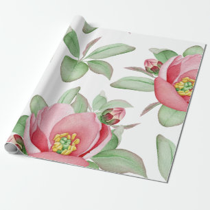 Rosa Wilde Rose Wasserfarben Geschenkpapier