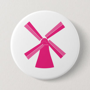Rosa Windmühle Button