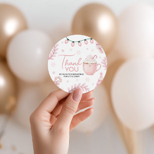Rosa Winter-Babyshower-Dankeschön-Anhänger Geschenkanhänger