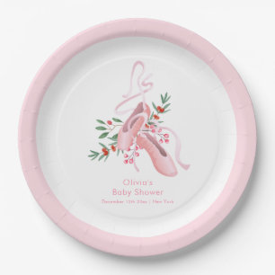 Rosa Winter-Ballerina-Tutu Kalte Babyparty Pappteller