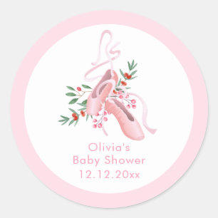 Rosa Winter-Ballerina-Tutu Kalte Babyparty  Runder Aufkleber