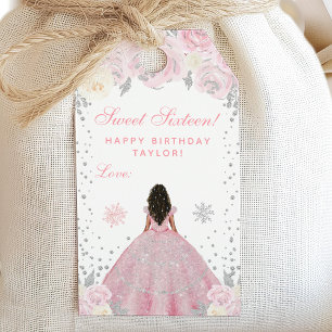 Rosa Winter Dunkle Haut Prinzessin Sweet Sixteen Geschenkanhänger