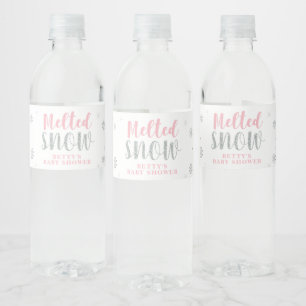 Rosa Winter-Mädchen-Baby-Party-Wasserflaschenetike