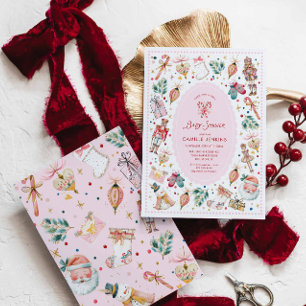 Rosa Winter-Mädchen-Baby-Shower-Einladung Einladung