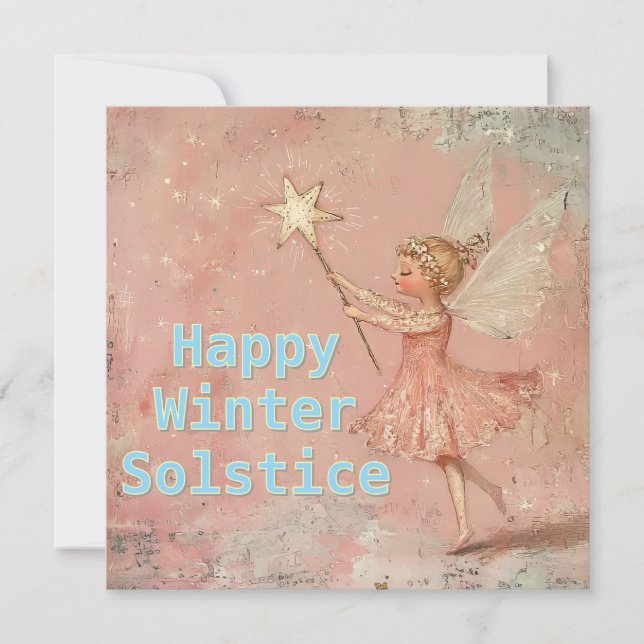 Rosa Winter Solstice Card Feiertagskarte (Vorderseite)