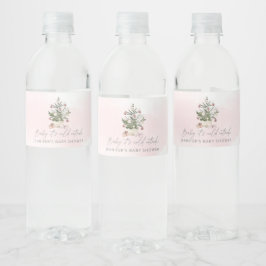 Rosa Winter Weihnachtsbaum Wasser Flasche Etikett