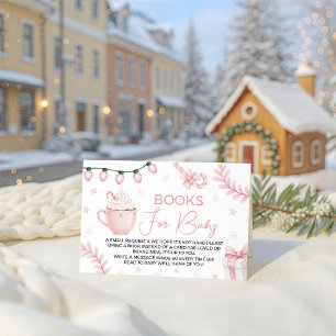 Rosa Winterbücher für Baby-Karte Begleitkarte