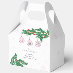 Rosa Winterkleidung Ornamente Baby Shower Willkomm Geschenkschachtel