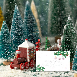 Rosa Winterkleidung Ornamente Bücher Baby Shower Begleitkarte