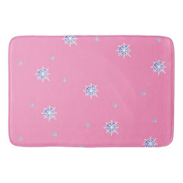 Rosa Winterschneeflocken Badematte