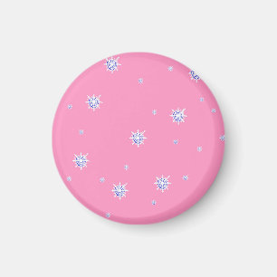 Rosa Winterschneeflocken Magnet