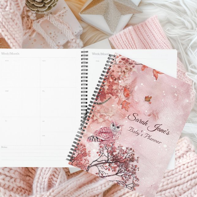 Rosa Winterwald moderne Babys Planer (Pink Woodland Babys Planner)