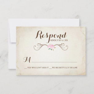 Rosa Wir Got Verheiratetes Hirschantler UAWG RSVP Karte