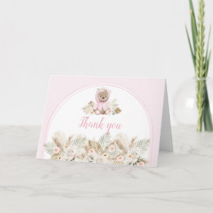 Rosa Wir können es kaum erwarten Baby Shower Dankeskarte
