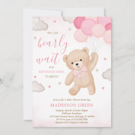 Rosa Wir können frühzeitig abwarten Babydusche Einladung