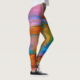 Rosa Wirbel Abstrakt Leggings