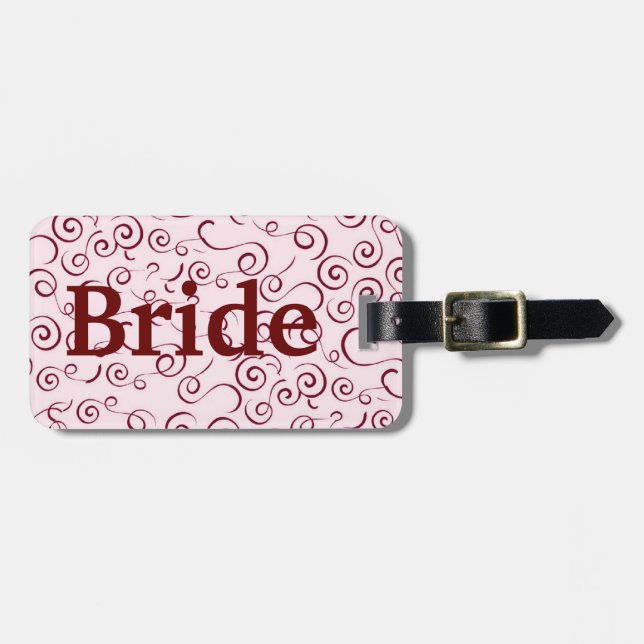 Rosa Wirbel Gepäckanhänger (Vorderseite horizontal)