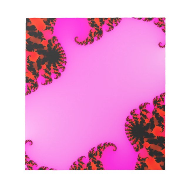 Rosa Wirbel Notizblock (Vorderseite)