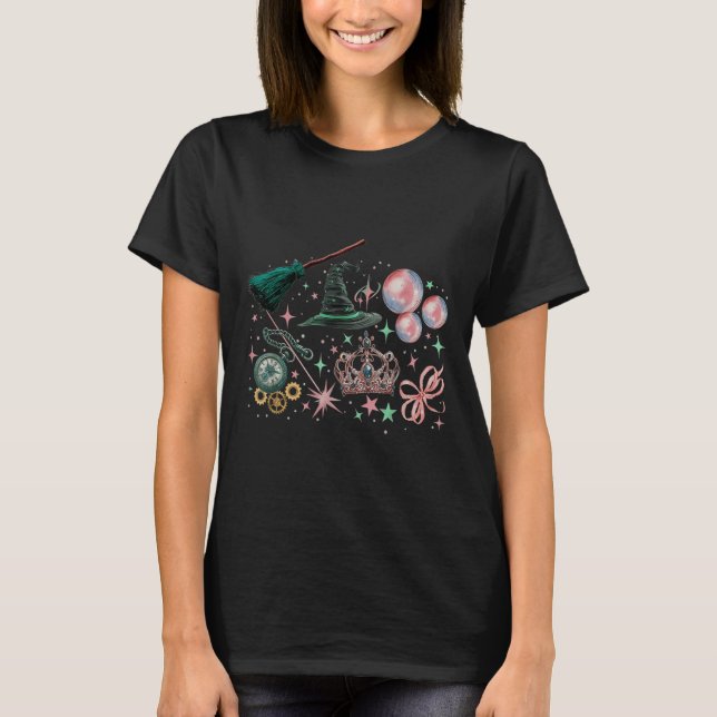Rosa wird gut mit grünem Funny Halloween Wo T-Shirt (Vorderseite)