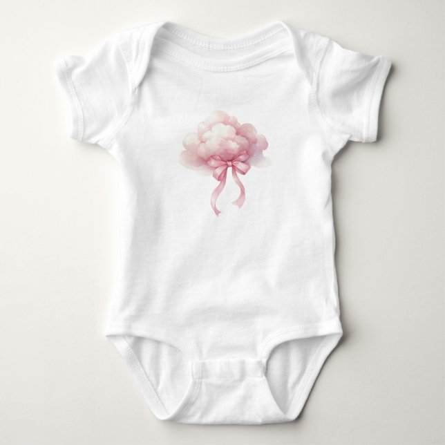 Rosa Wolke und Bogen  Baby Strampler (Vorderseite)