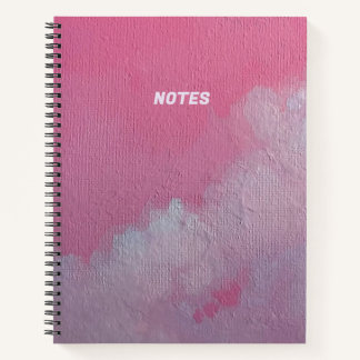 Rosa Wolken Baumwolle Bonbonheft Original Kunst Notizbuch