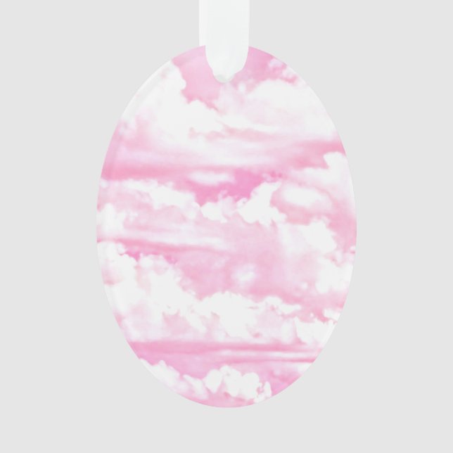 Rosa Wolken-Mode-Hintergrund Ornament (Vorderseite)