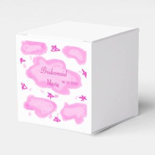Rosa Wolken pastellfarbene Sterne Bräunungsmädchen Geschenkschachtel