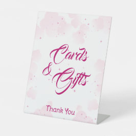Rosa Wolken & Sterne Karten und Geschenke Sockelschild