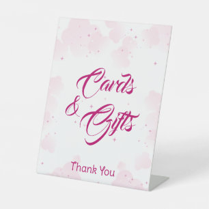 Rosa Wolken & Sterne Karten und Geschenke Sockelschild