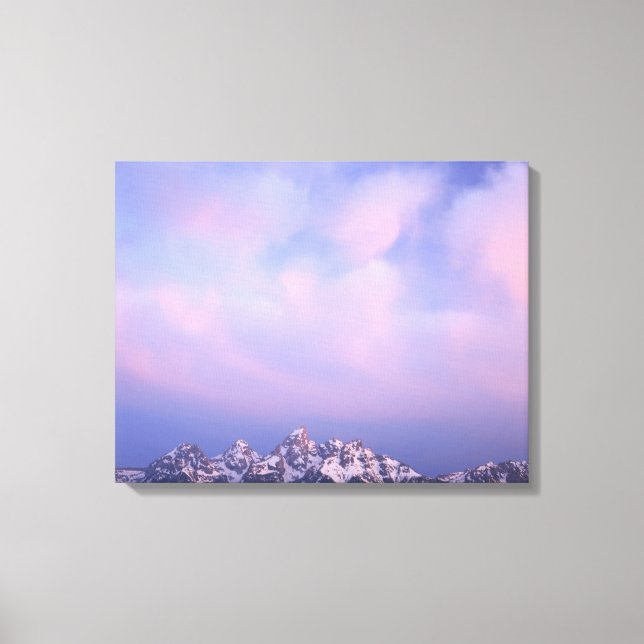 Rosa Wolken über den Teton-Bereich 2 Leinwanddruck (Vorderseite)