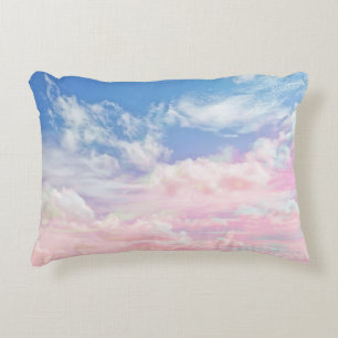 Rosa Wolken Wasserfarbe: strahlender Himmel. Dekokissen