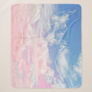 Rosa Wolken Wasserfarbe: strahlender Himmel. Sherpadecke
