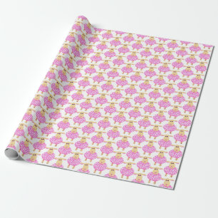 Rosa Wolllammbrille Geschenkpapier