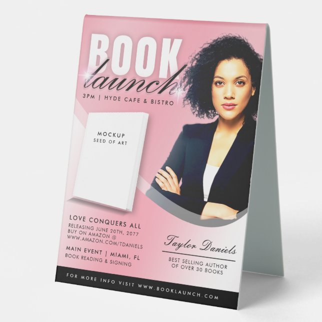 Rosa Women's Book Launch-Veranstaltung Tischaufsteller (Vorderseite)