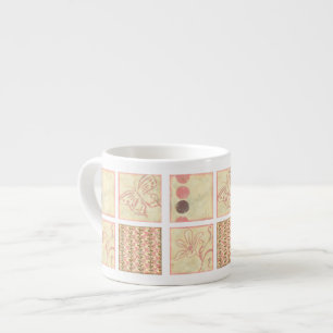 Rosa Woodblock Zeichnungen von Chariklia Zarris Espressotasse
