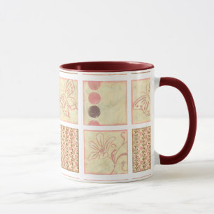 Rosa Woodblock Zeichnungen von Chariklia Zarris Tasse