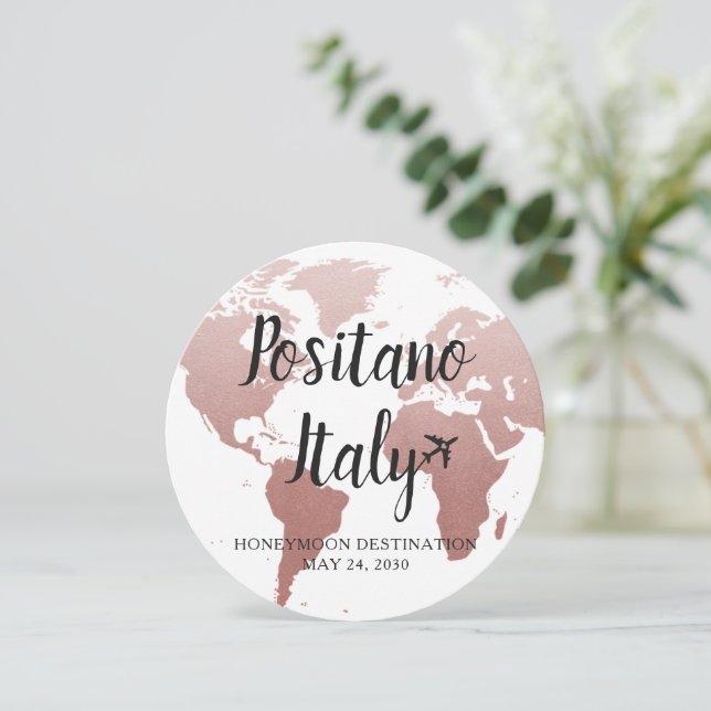 Rosa World Map Karte (Stehend Vorderseite)